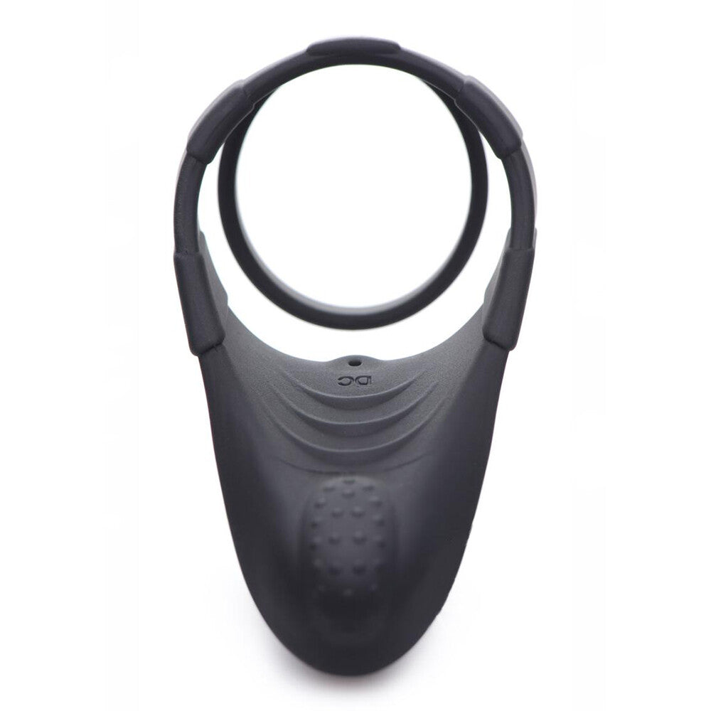 Trinity Blue Rechargeable Silicone Cock Ring with Vibration