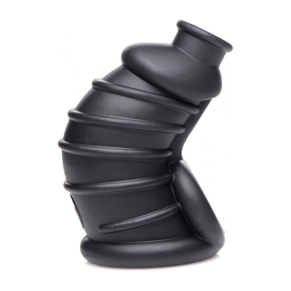 Master Series Black Silicone Chastity Cage for Control