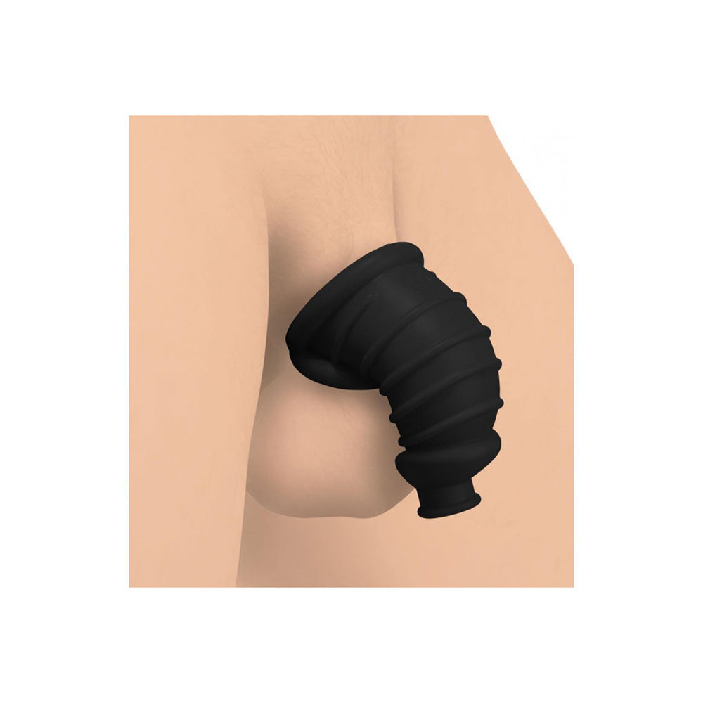 Master Series Black Silicone Chastity Cage for Control