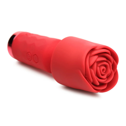 XR Bloomgasm Red Mini Magic Wand with Flexible Neck and Removable Rose Attachment