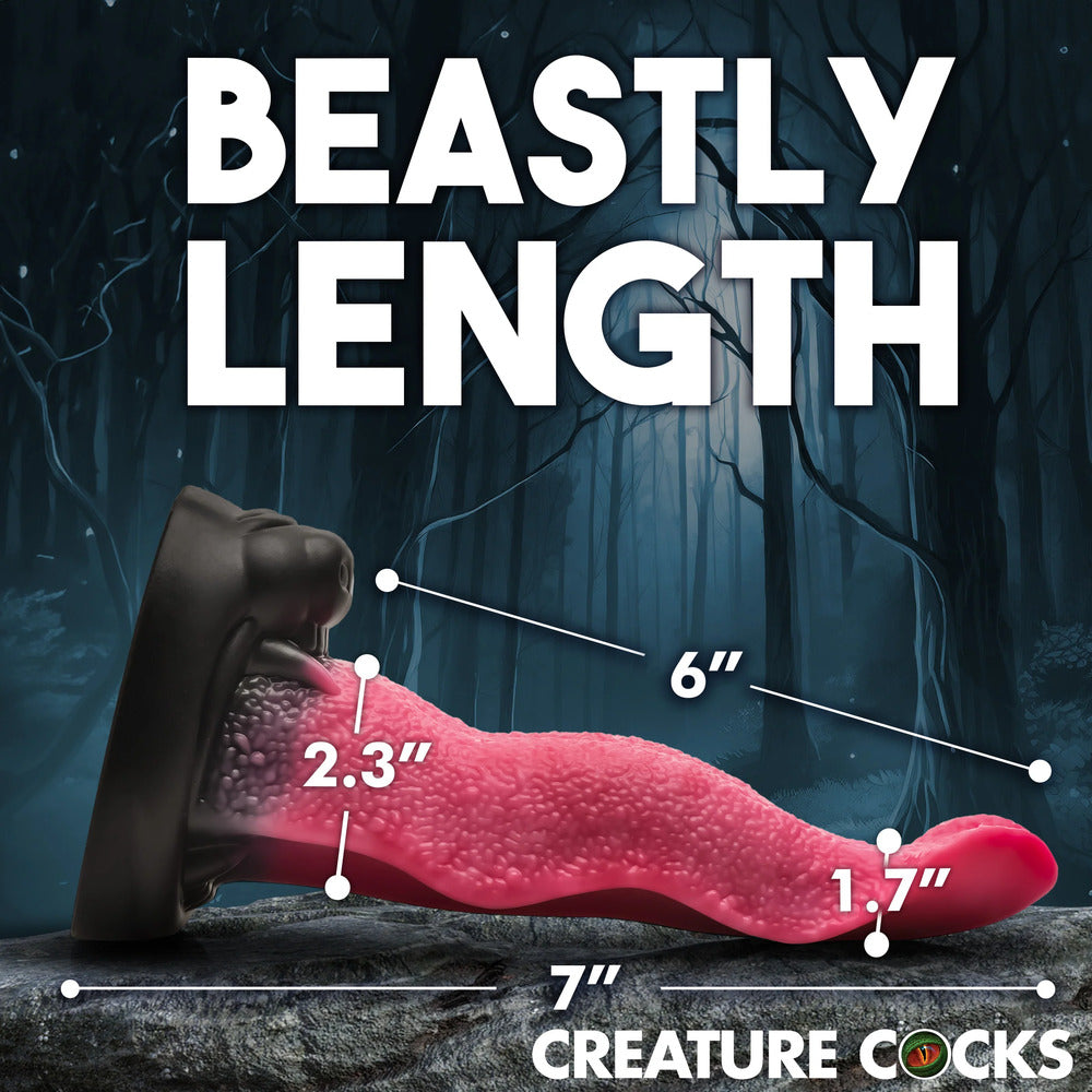 Creature Cocks Black Fantasy Silicone Dildo with Tongue