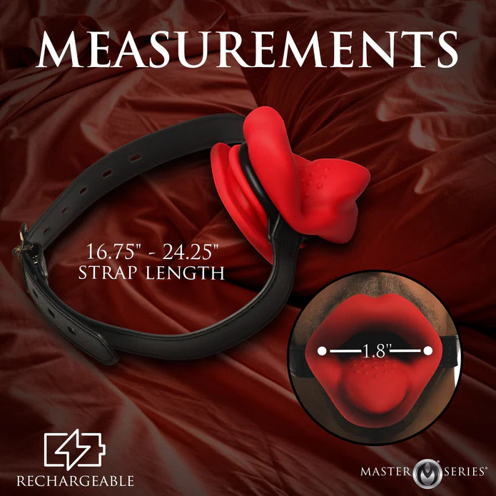 Master Series Black Vibrating Sissy Mouth Gag with Strap