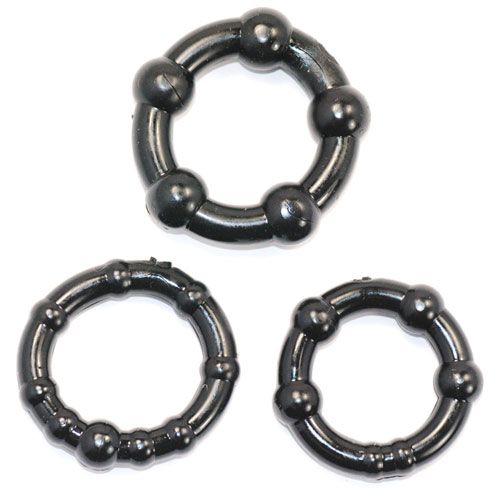 Ultimate Pleasure Black Beaded Cockring Set