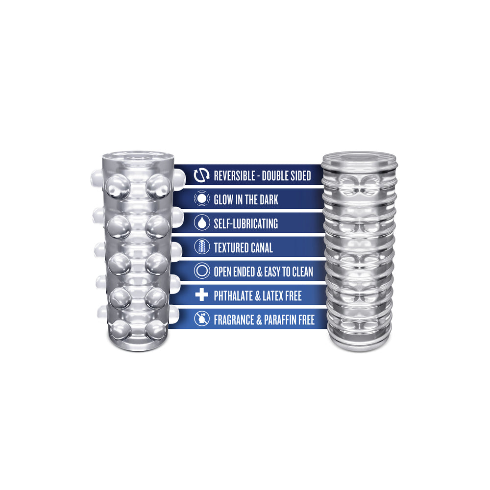 RIZE Clear Self-Lubricating Dual-Sensation Stroker