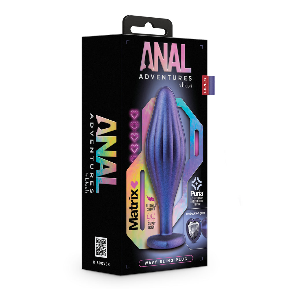 Blush Novelties Anal Adventures Matrix Wavy Bling Butt Plug Packaging