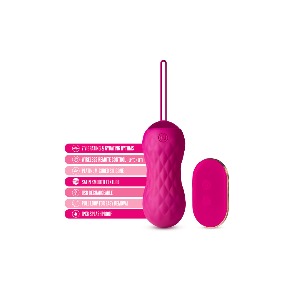 Lush Pink Gyrating Remote Control Egg with 7 Functions