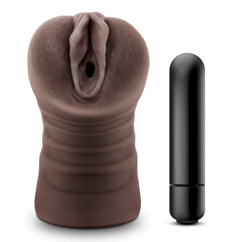 Brianna Hot Chocolate Soft TPE Vibrating Masturbator