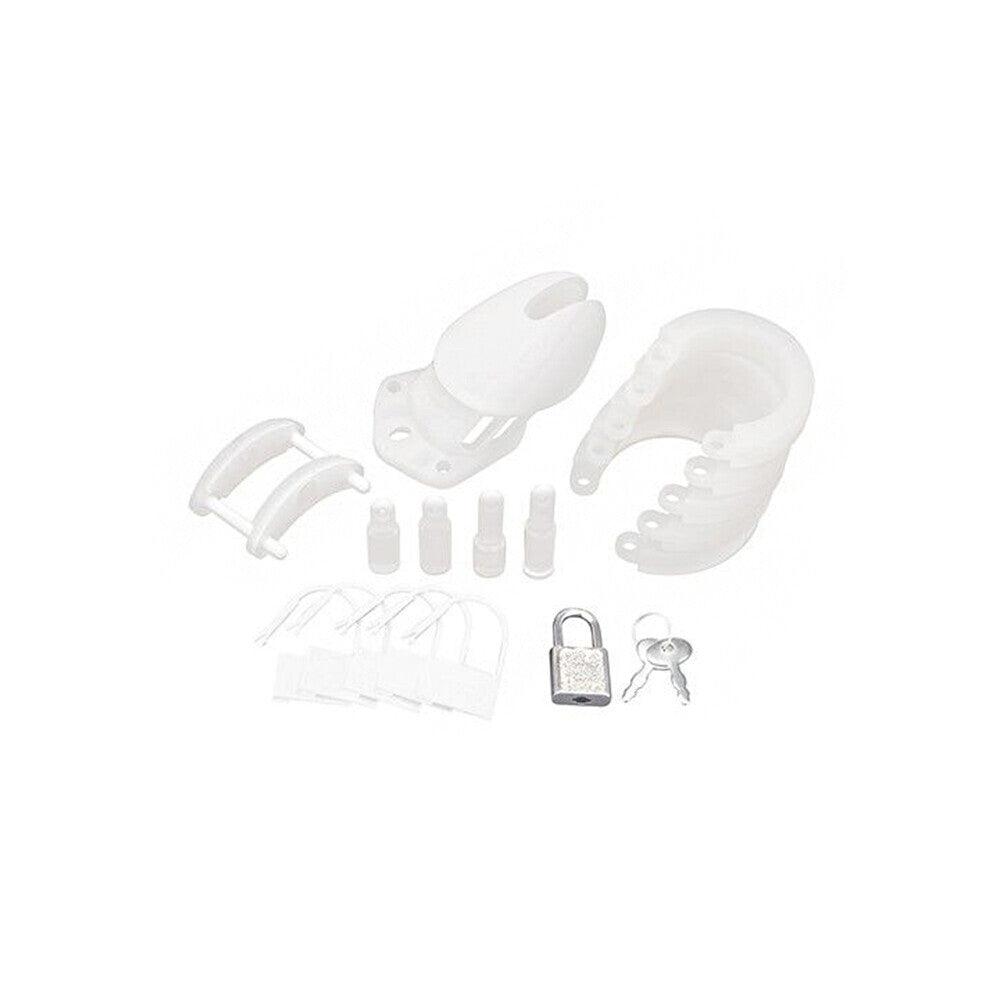 Blue Line Blue Silicone Chastity Cage with Secure Lock