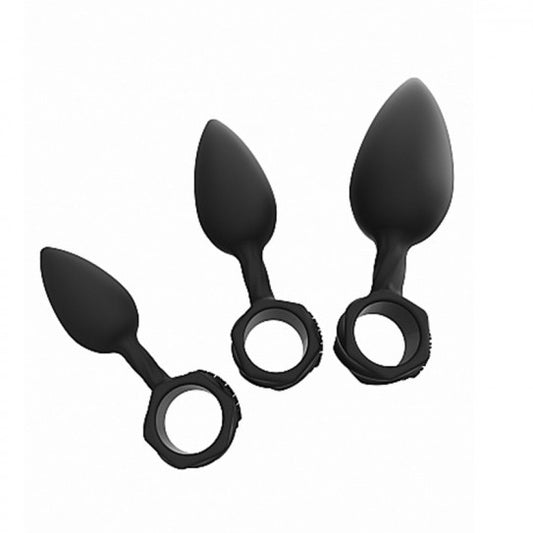 Bathmate Black Silicone Anal Training Butt Plugs Set