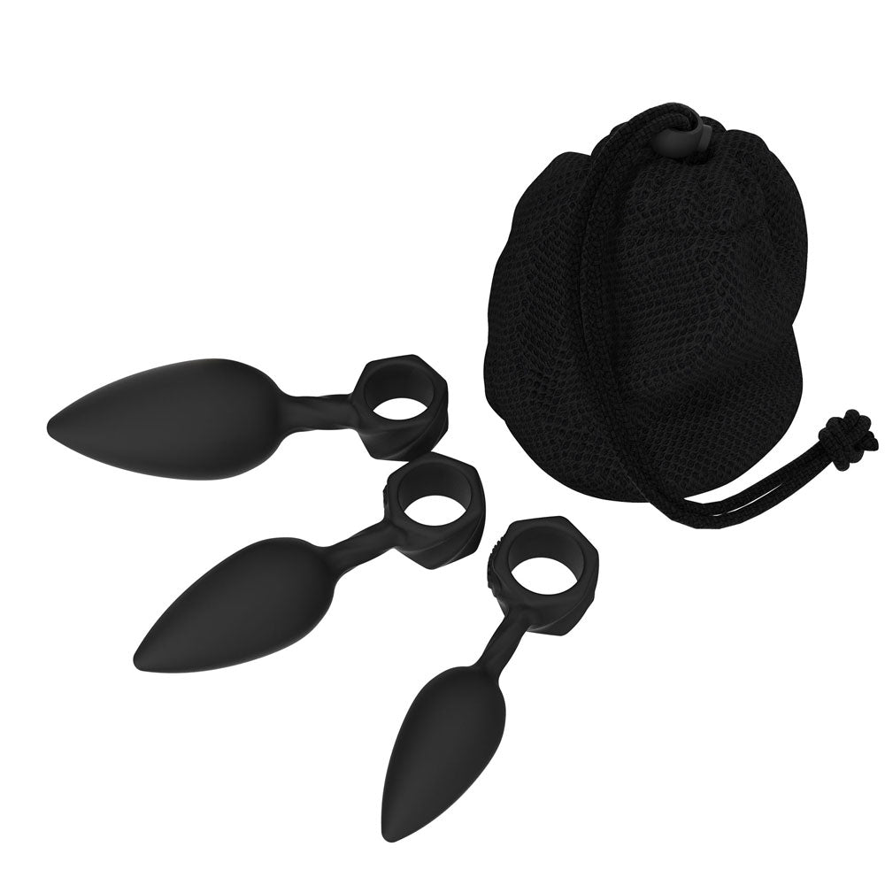 Bathmate Black Anal Training Plugs with Vibe Bullet