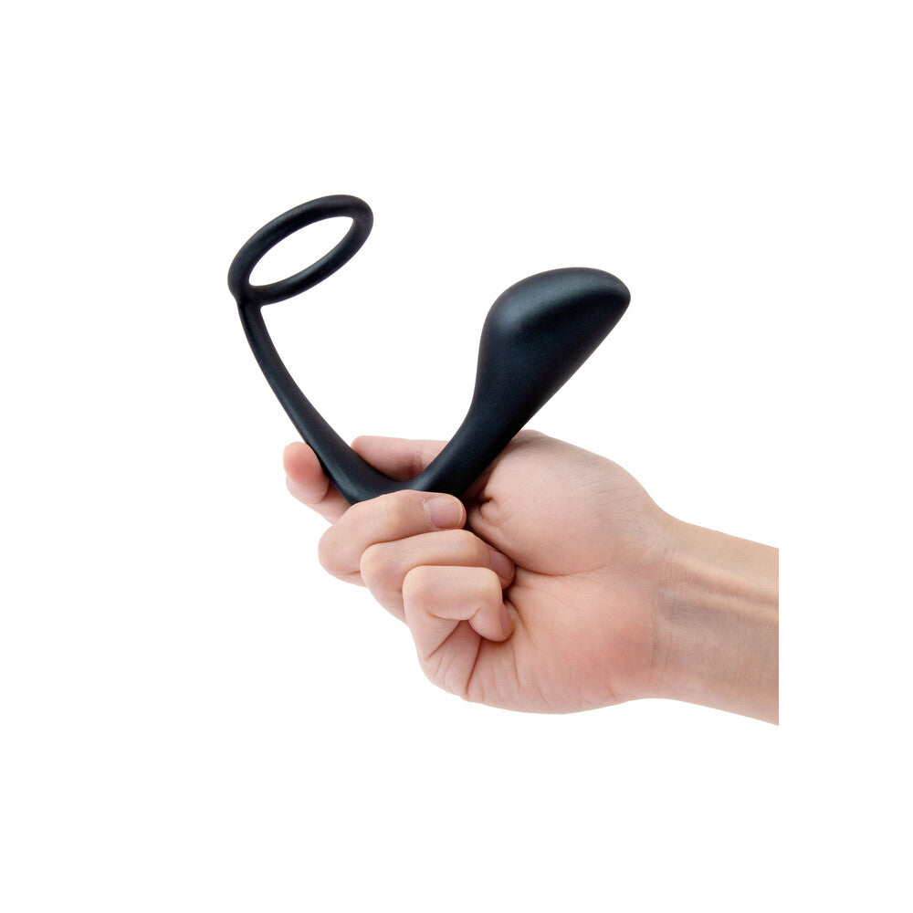 B-Vibe Black Ringer Cock Ring and Butt Plug