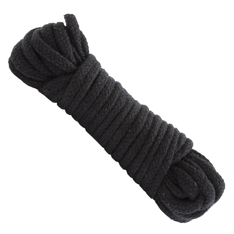 Seductive Black Cotton Bondage Rope - 10 Meters