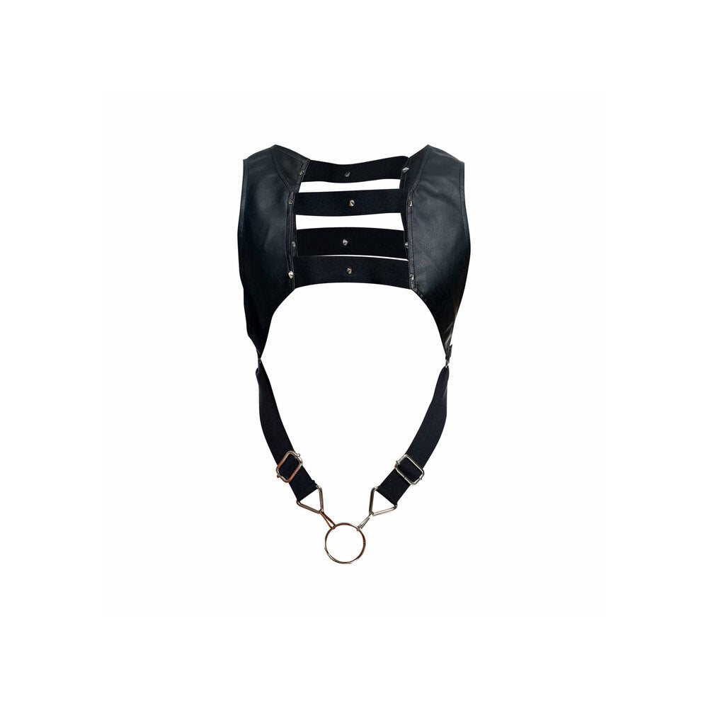 Male Basics Black Dungeon Crop Top Cockring Harness