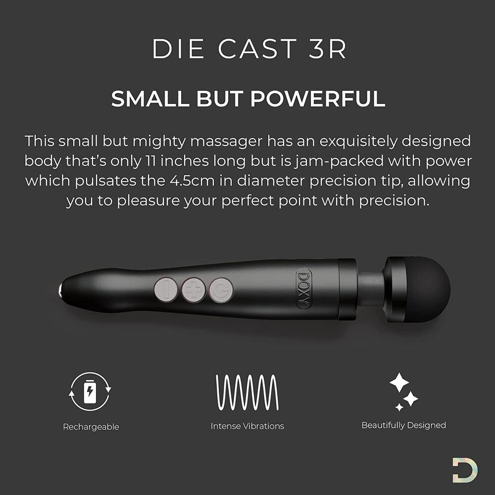 Doxy Matte Black Rechargeable Vibrating Wand Massager