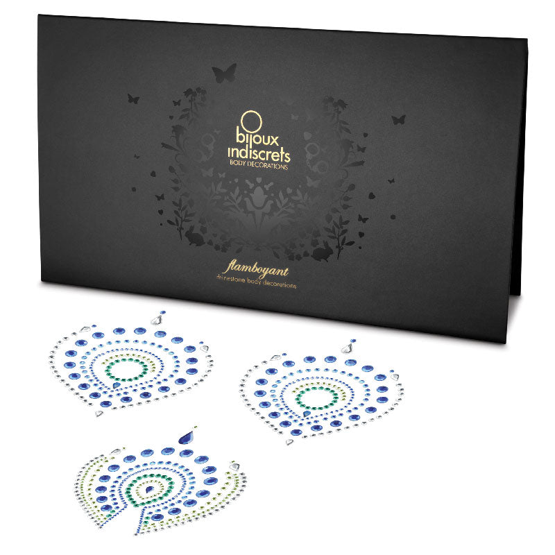 Bijoux Indiscrets Flamboyant Blue and Green Body Jewellery with box