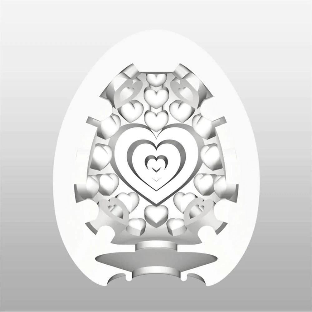 Tenga Lovers Egg White Masturbator with Heart Structure