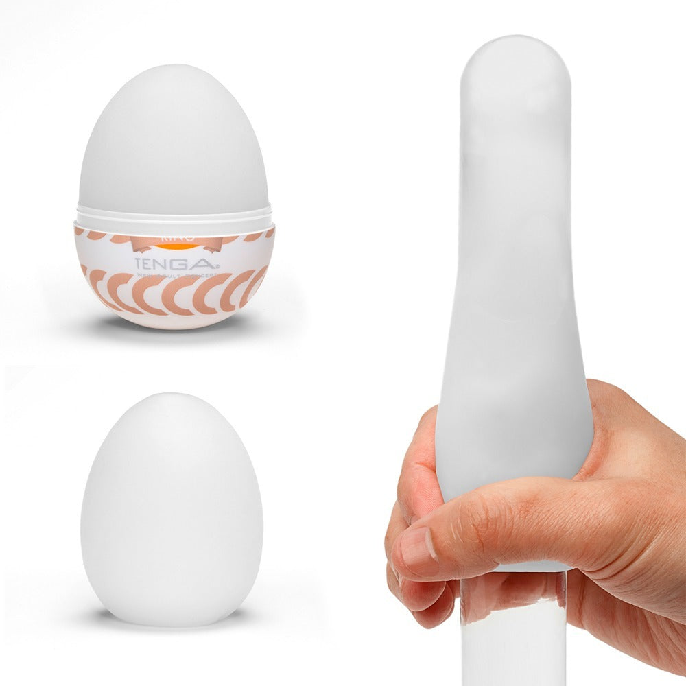 Tenga Clear Ring Egg Flexible Masturbator with Stimulating Texture
