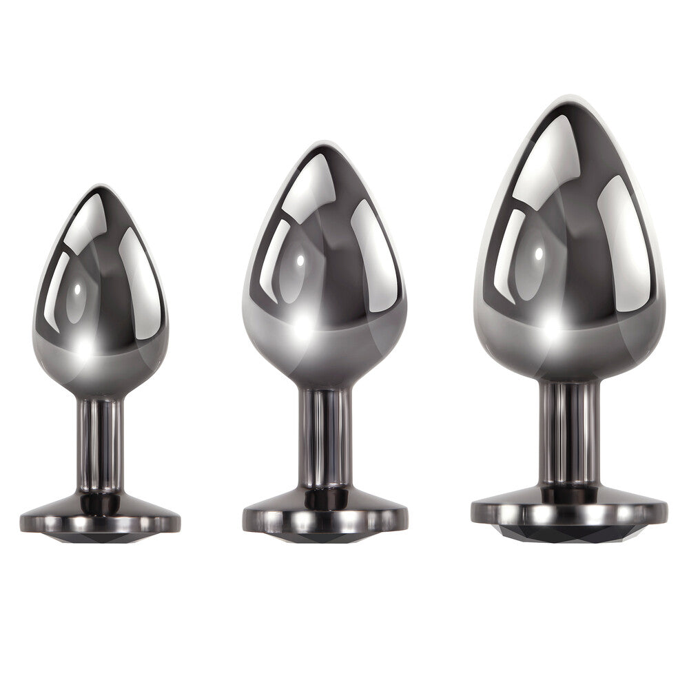 Evolved Gunmetal Black Gem Anal Plug Set