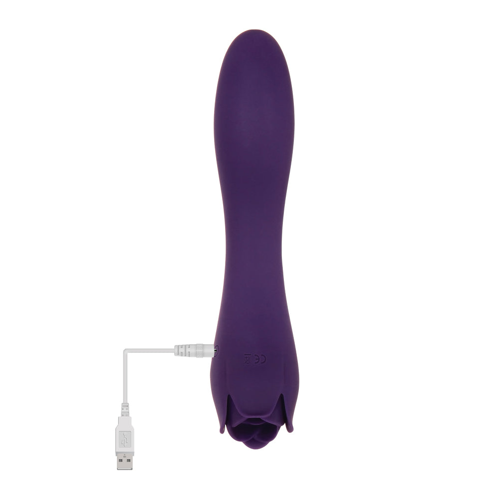 Evolved Pink Dual End Massager with Vibrator and Tongue Flicking Rose