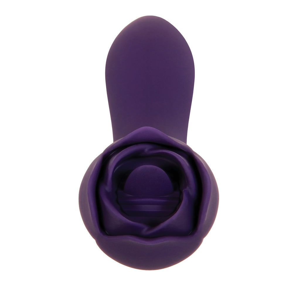 Evolved Pink Dual End Massager with Vibrator and Tongue Flicking Rose