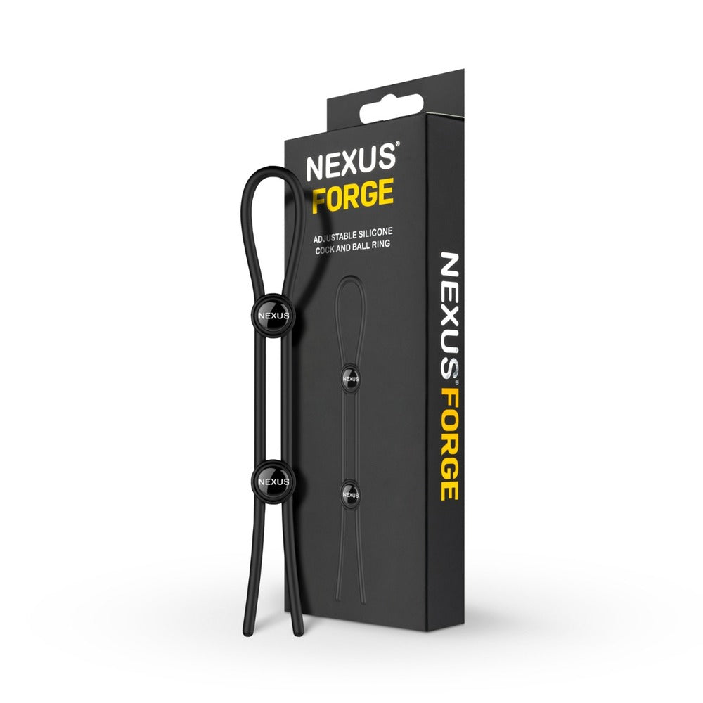 Nexus Black Adjustable Silicone Cock and Ball Ring