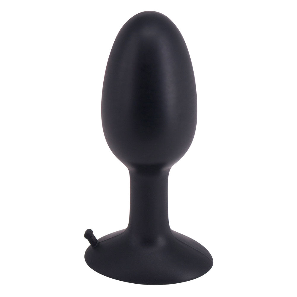 Roll Play Black Medium Unisex Butt Plug with Steel Ball