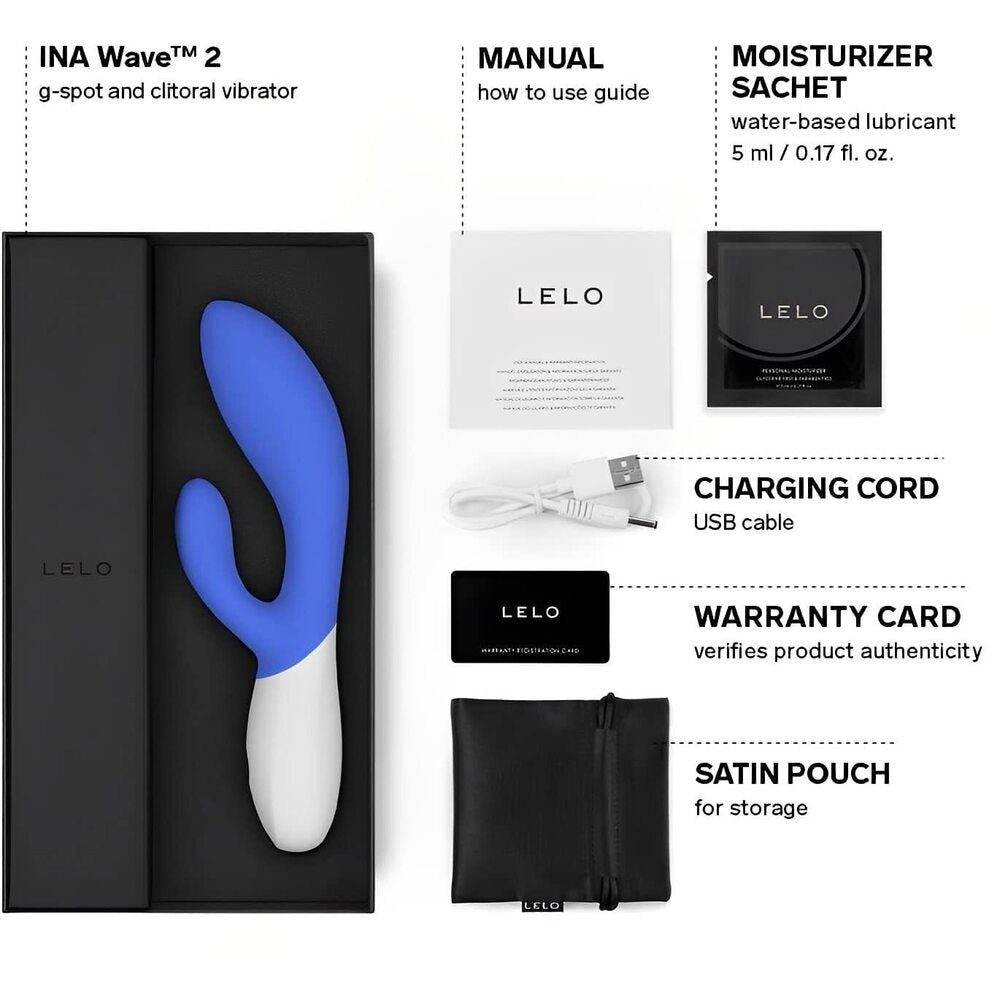 Lelo Blue Ina Wave 2 Rechargeable Triple-Action Massager