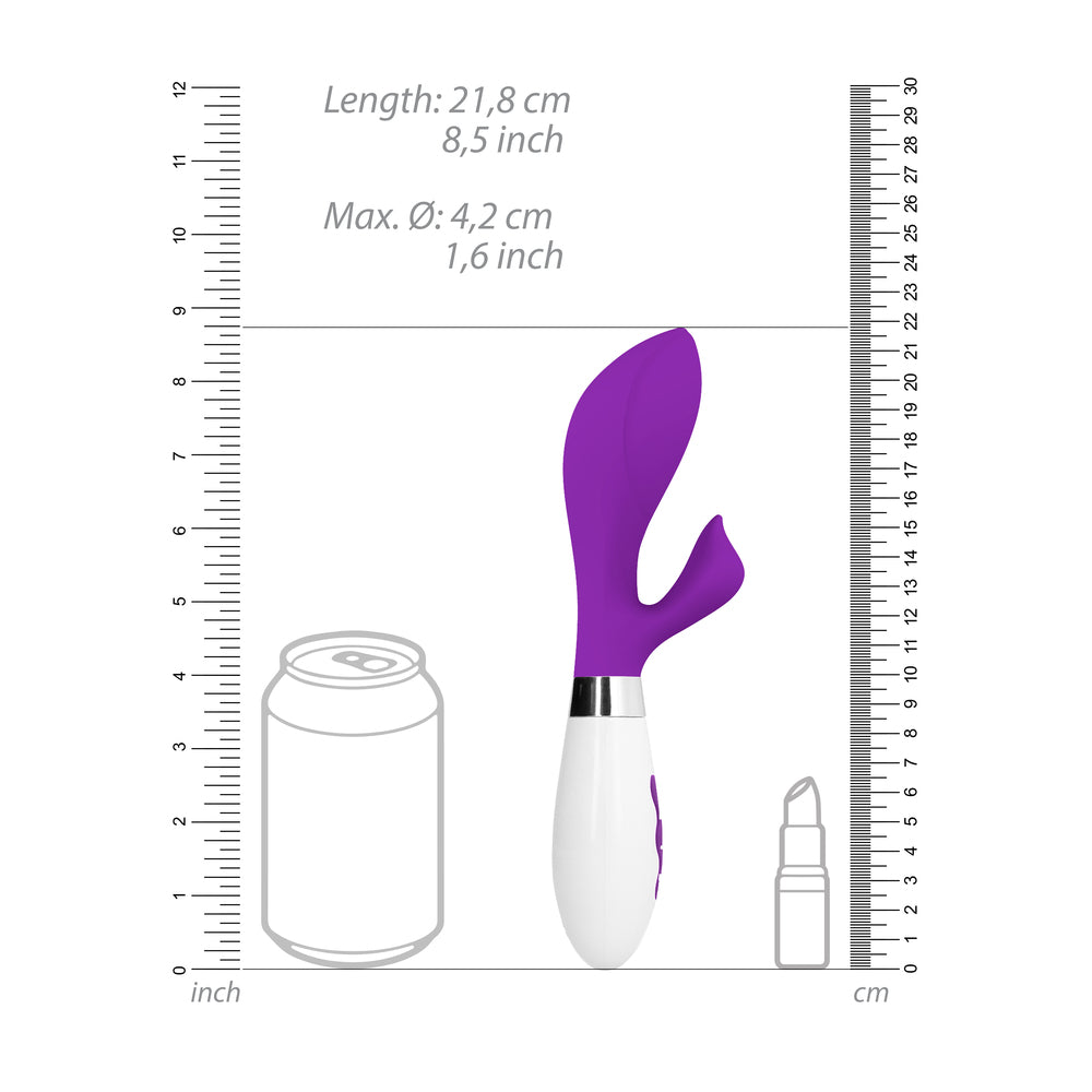 Shots Toys Achelois Rechargeable Rabbit Vibrator Purple Dimensions