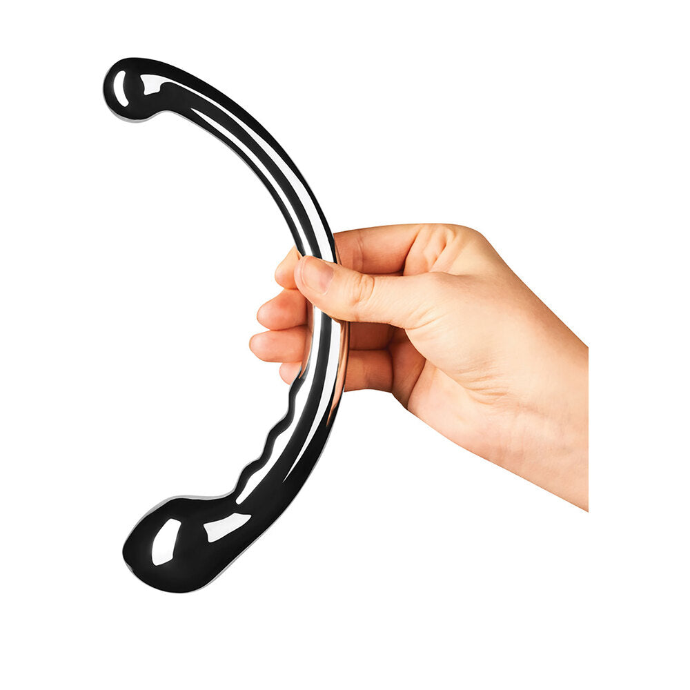 Le Wand Stainless Steel Curved Dildo with Textured Bulb