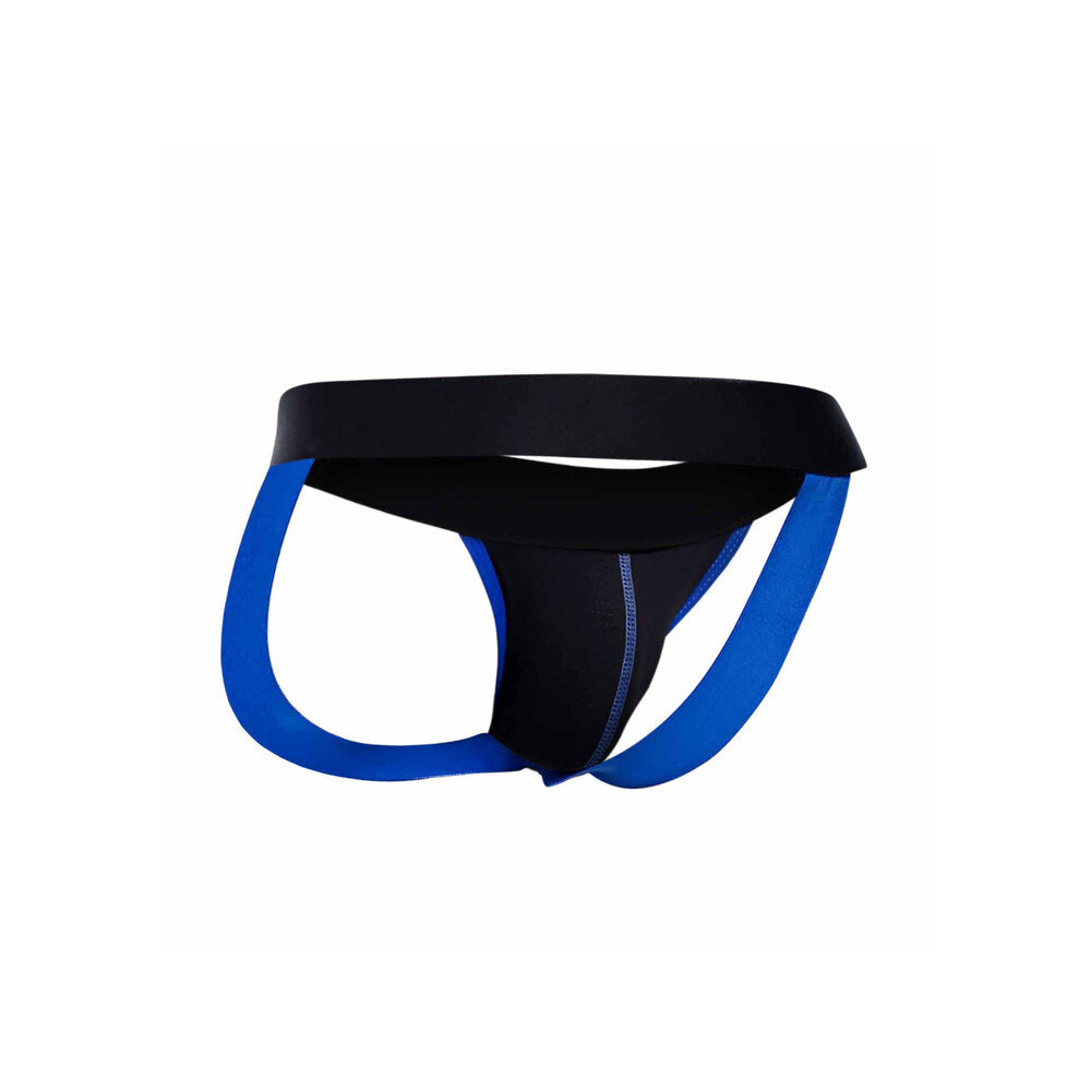 Malebasics Blue Neon Jockstrap with Breathable Fabric