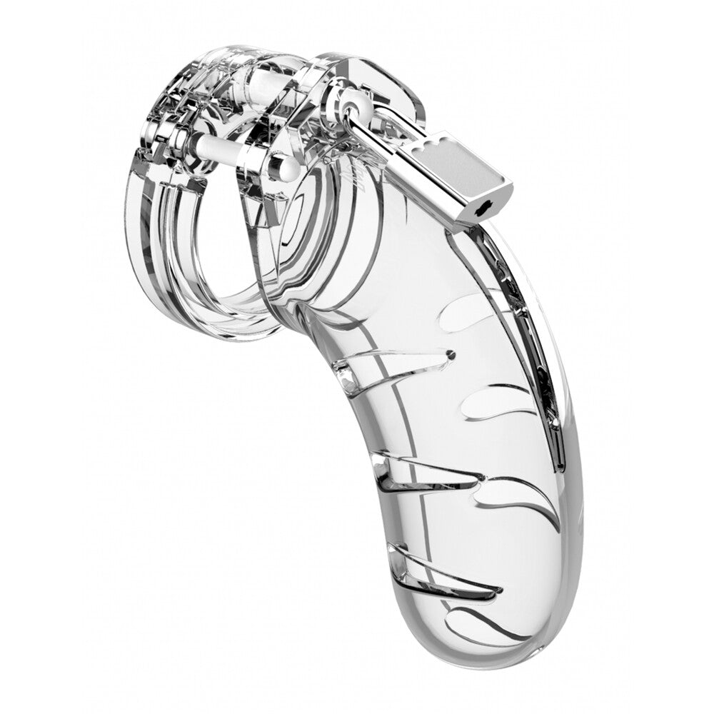 Man Cage Clear Male Chastity Cage 4.5 Inch Adjustable Rings