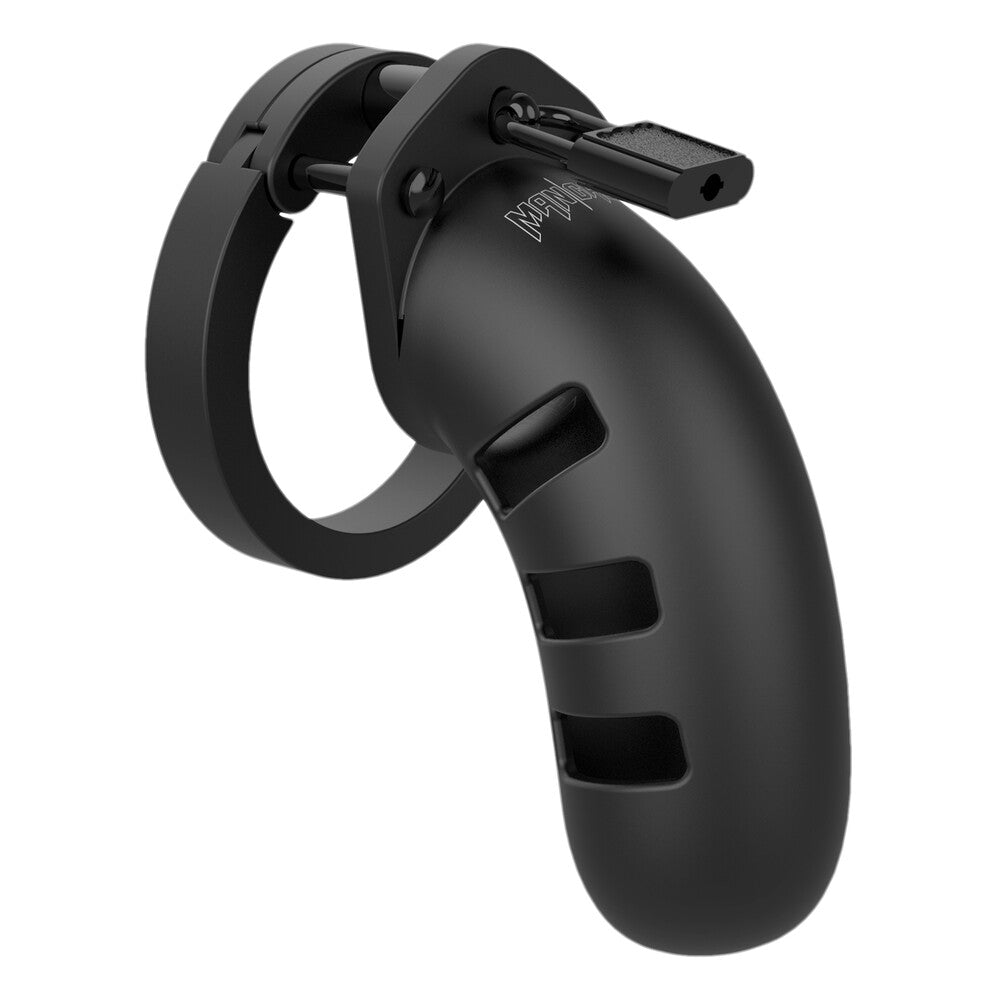 Man Cage Black Silicone 4.5 Inch Male Chastity Cage