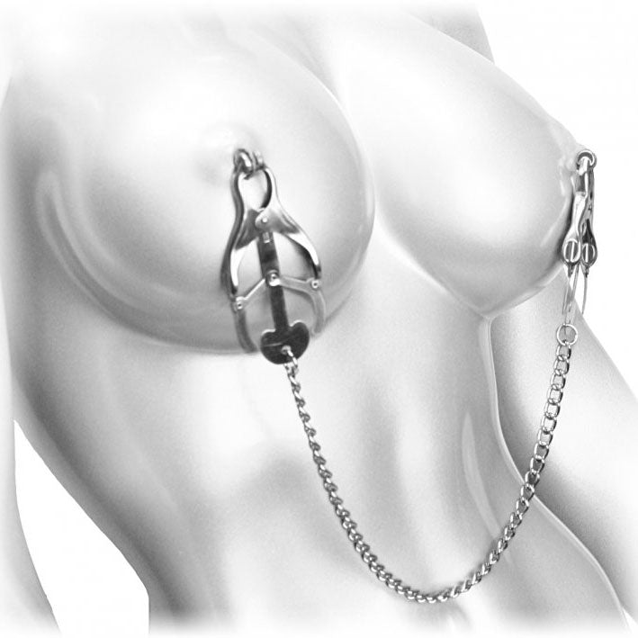Sterling Monarch Silver Adjustable Nipple Vice with Chain