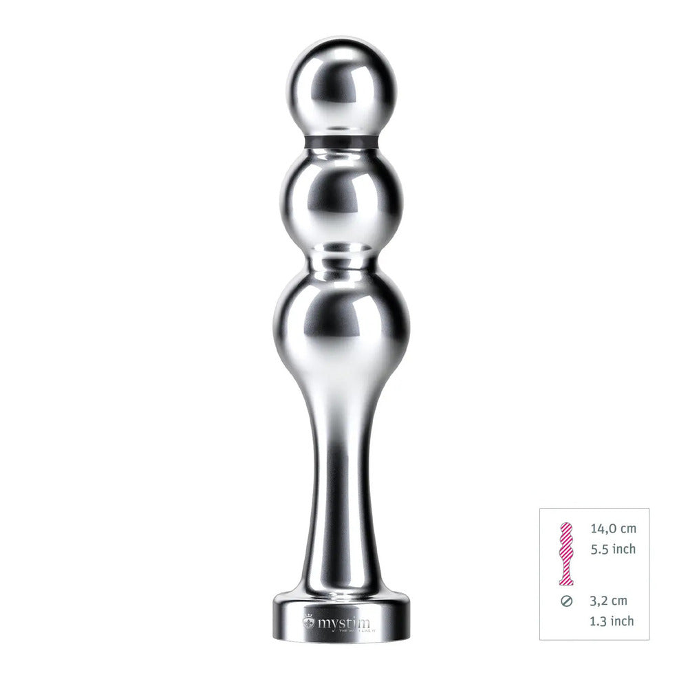 Mystim Silver Bold Boris EStim Dildo for Intense Stimulation