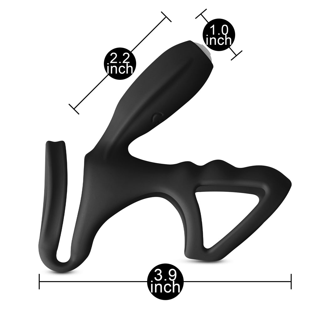 Premium Pleasure Black Cockring and Clit Vibrator