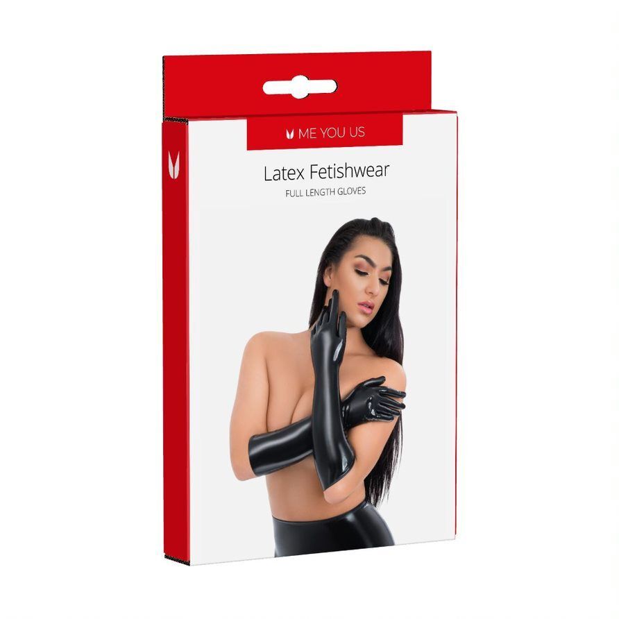 Me You Us Black Latex Full Length Gloves