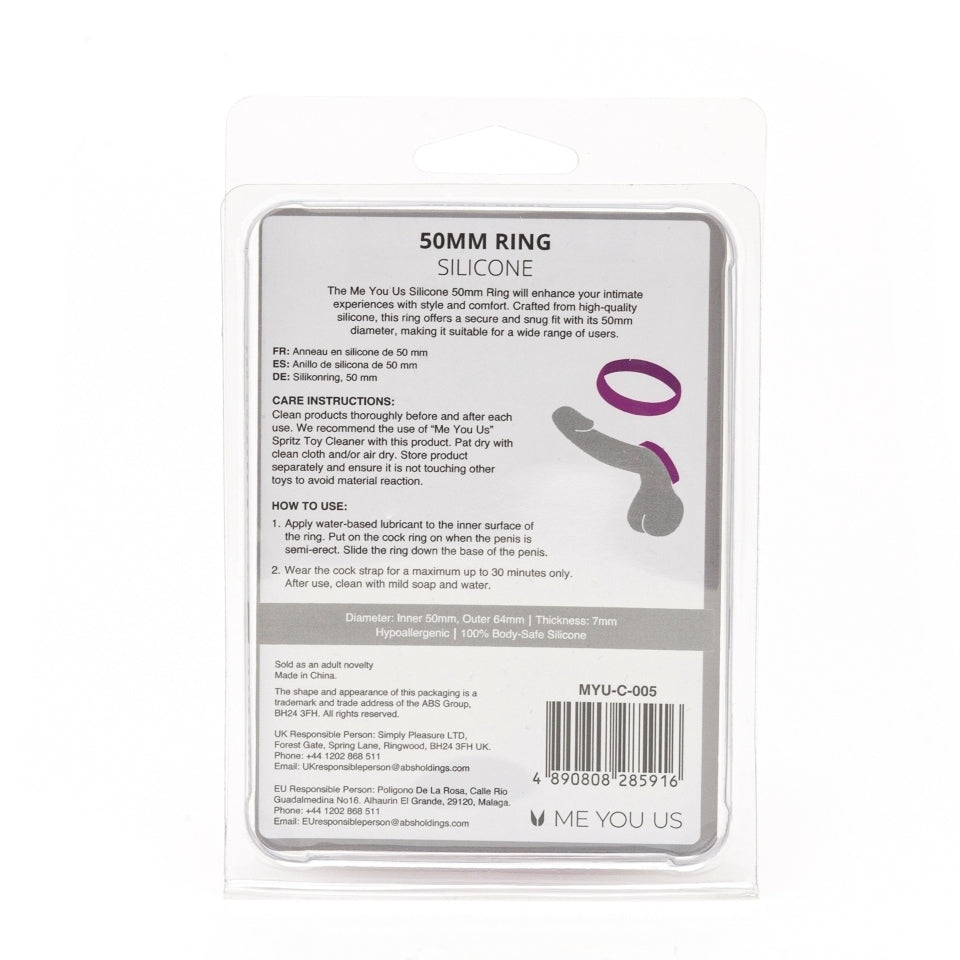 Me You Us Black Silicone 50mm Pleasure Ring