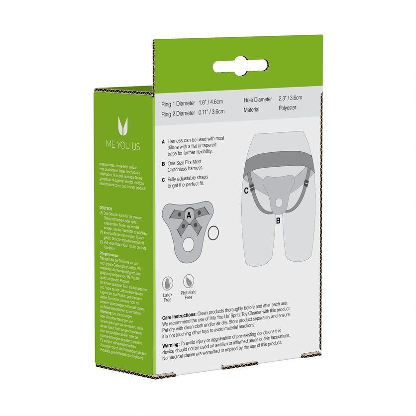 Me You Us Black Adjustable Comfort Harness All Body Types