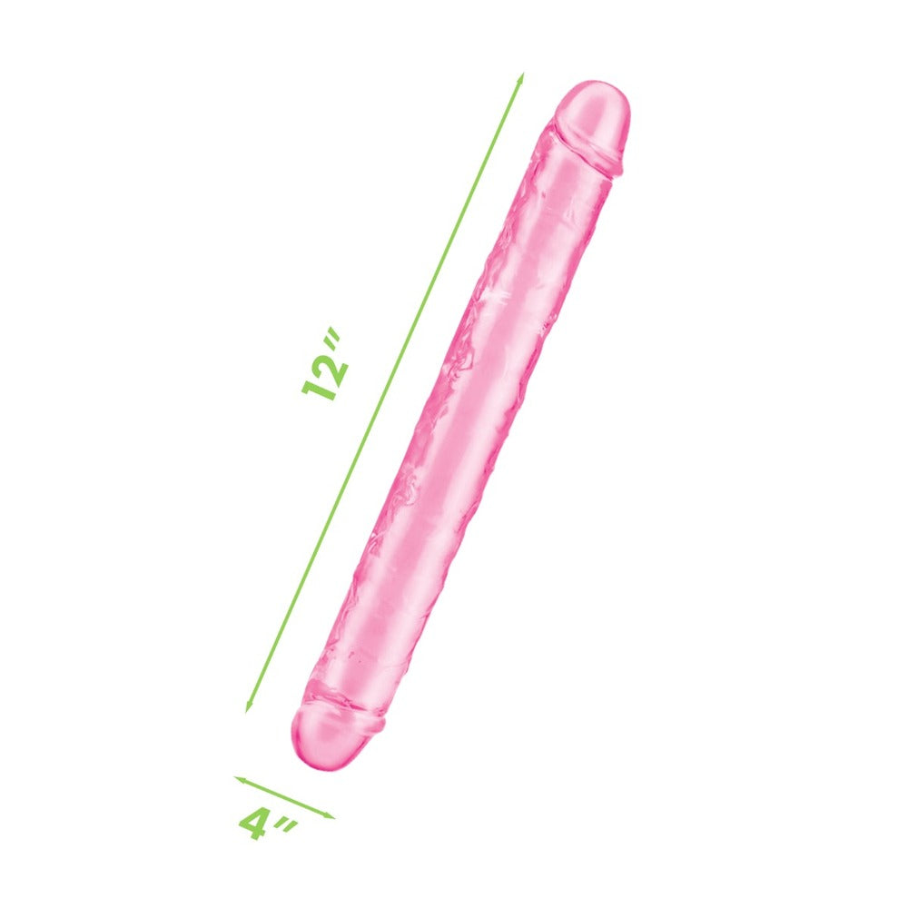 Me You Us Pink 12 Inch Ultra Double Dildo Flexible Silicone