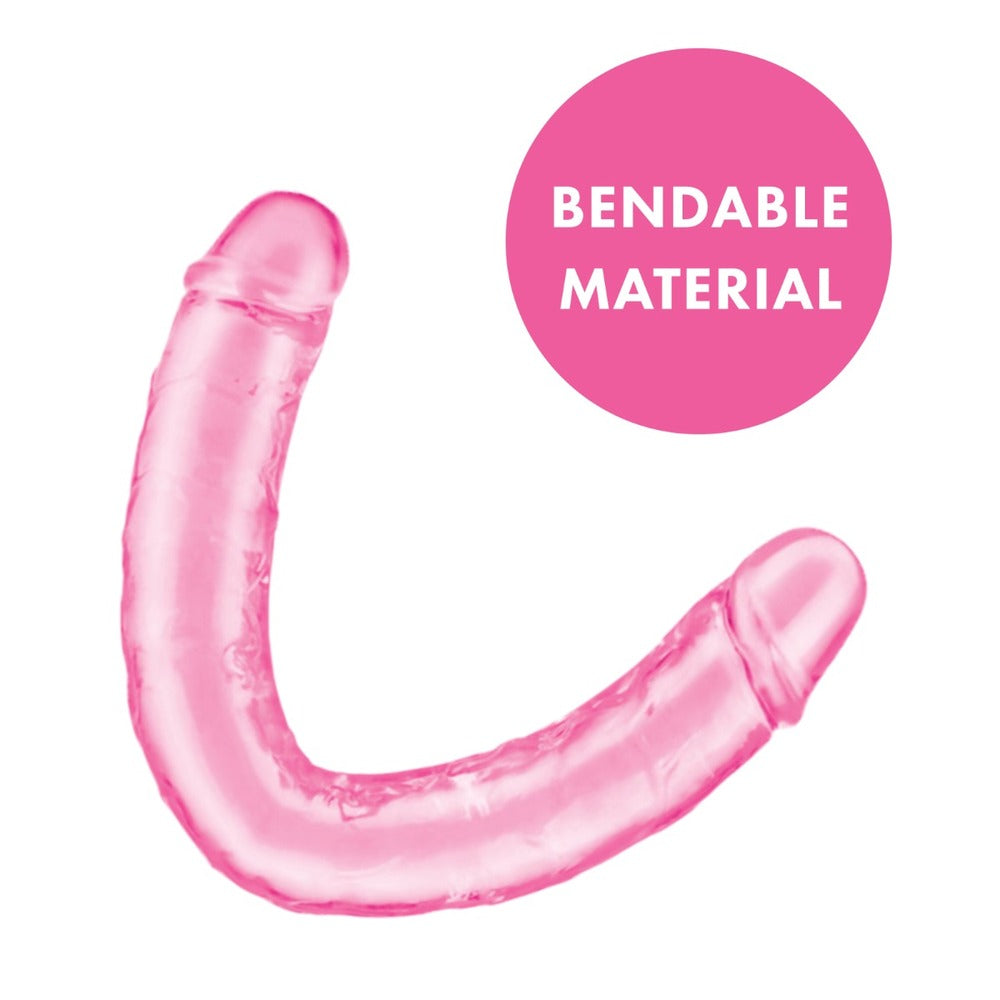 Me You Us Pink 12 Inch Ultra Double Dildo Flexible Silicone