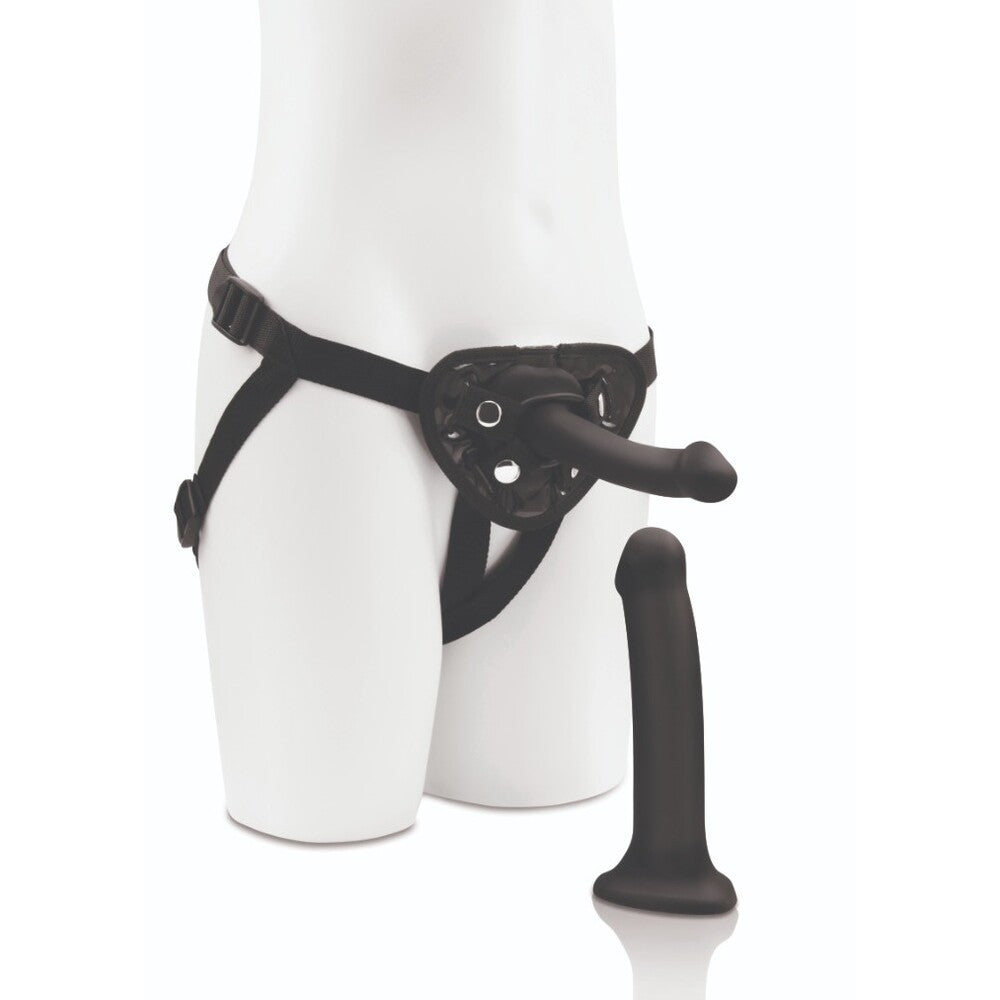 Me You Us Black Strap-On Harness Kit with 6 and 8 Inch Dildos