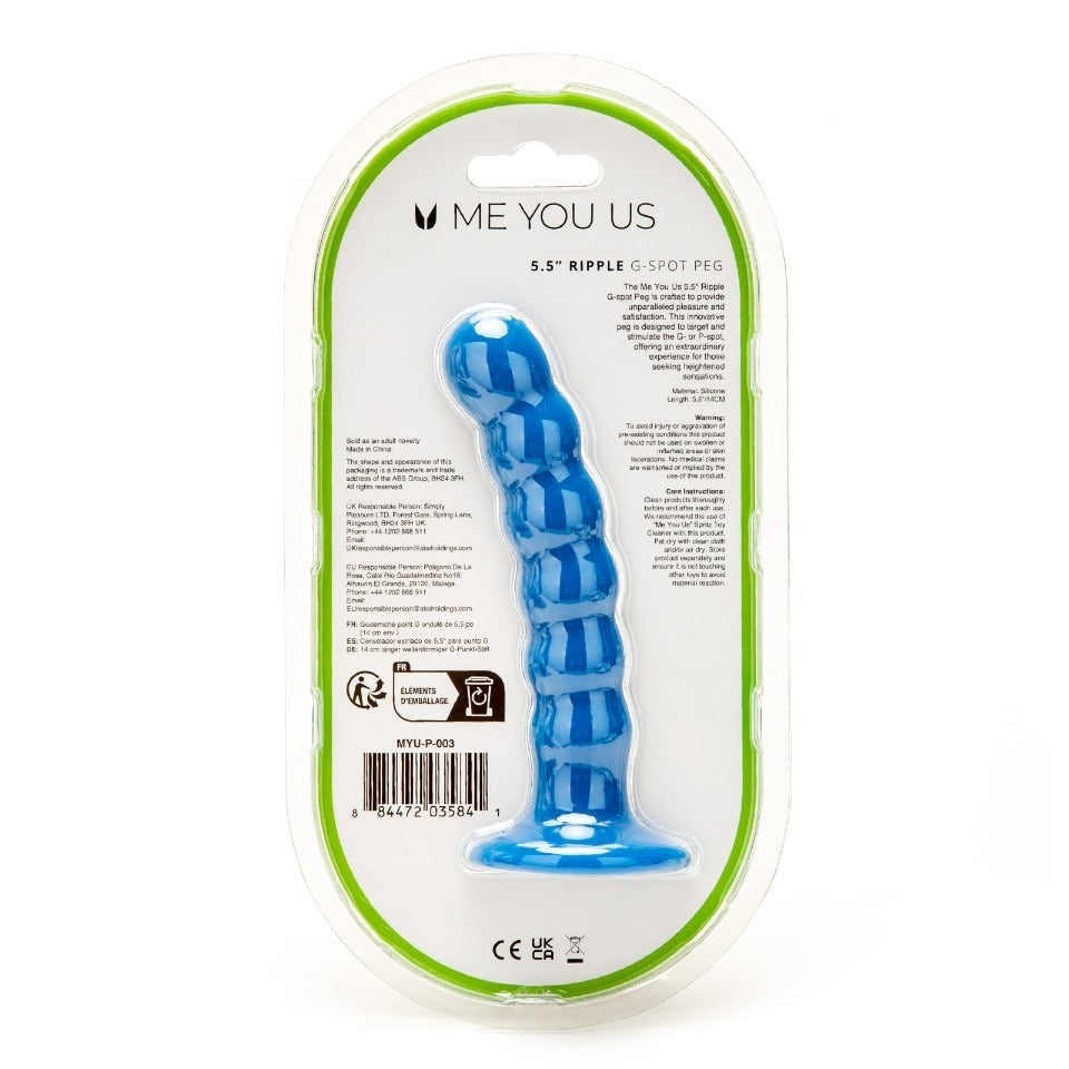 Me You Us Purple Ripple G Spot Peg Dildo 5.5 Inch