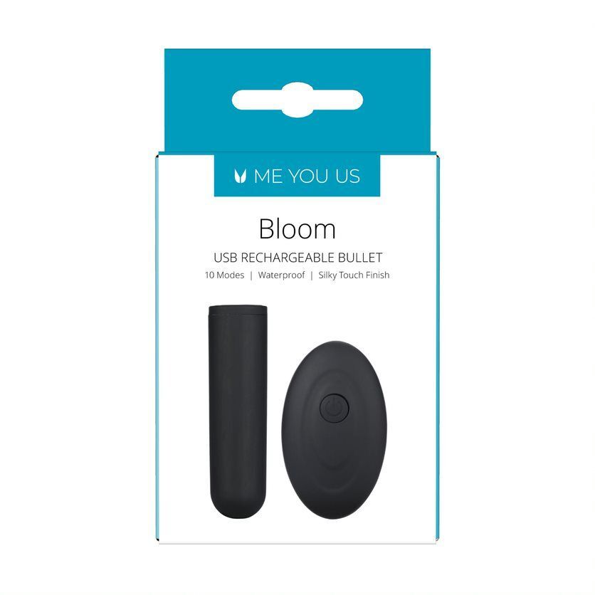 Me You Us Black Waterproof USB Rechargeable Bullet with Remote