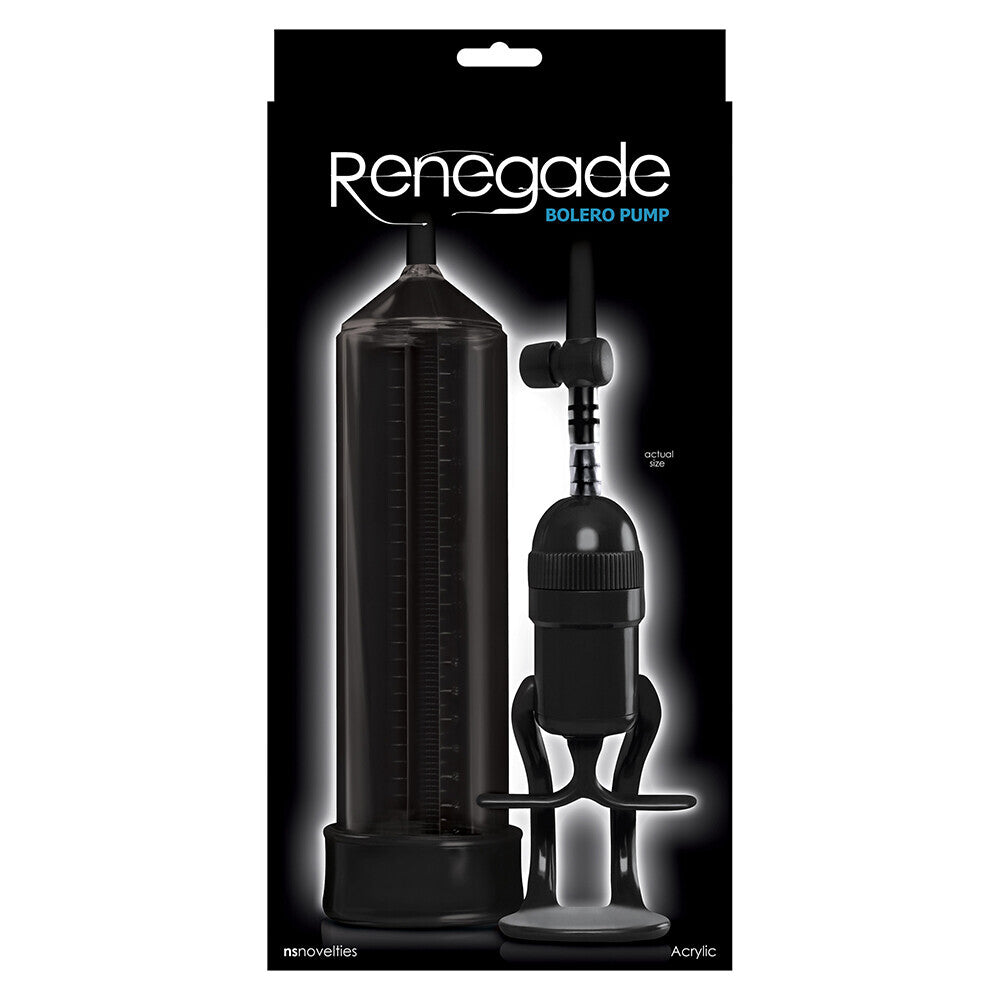 Renegade Black Bolero Penis Pump with Measuring Ruler