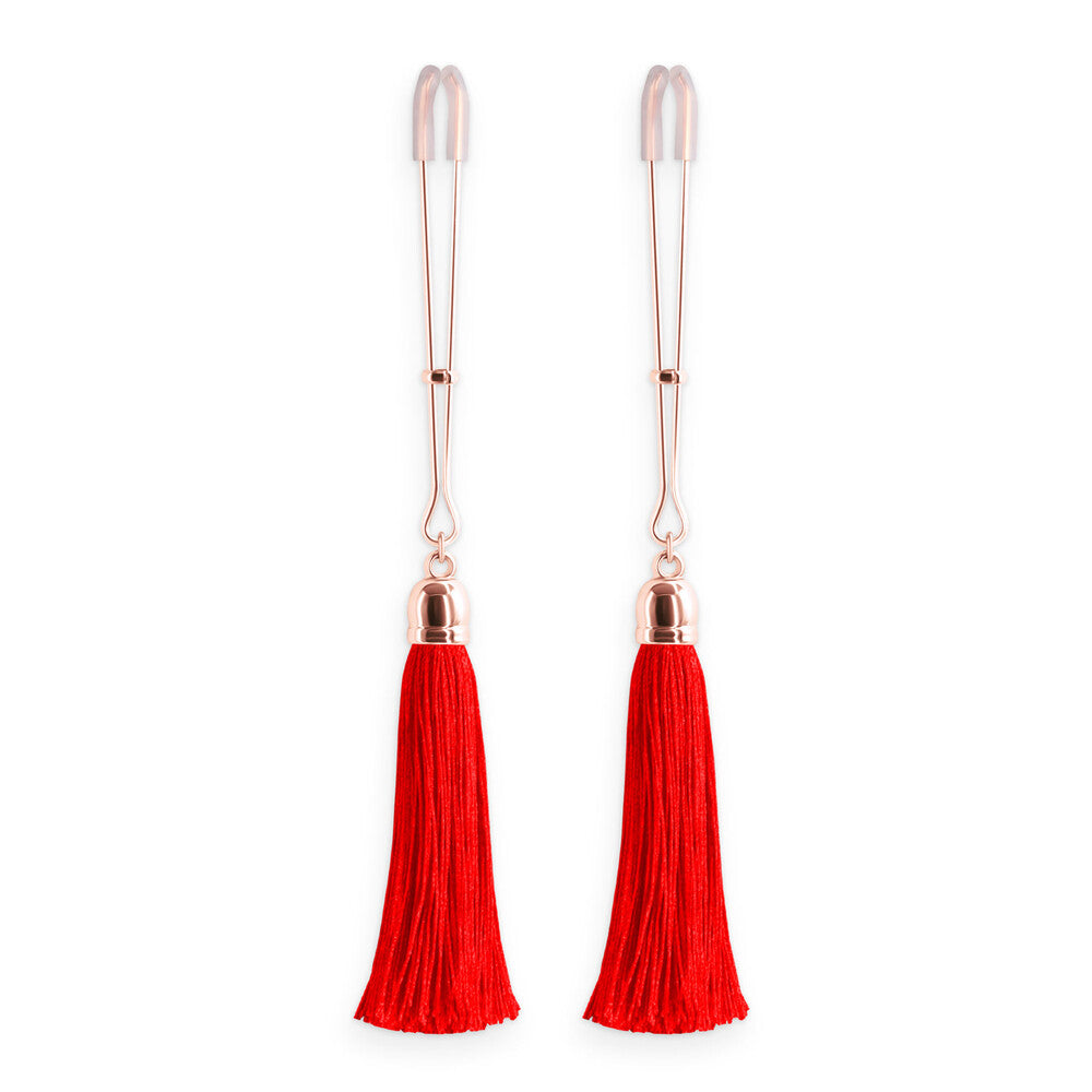 Bound Red Tassel Nipple Clamps Adjustable Nickel-Free Metal