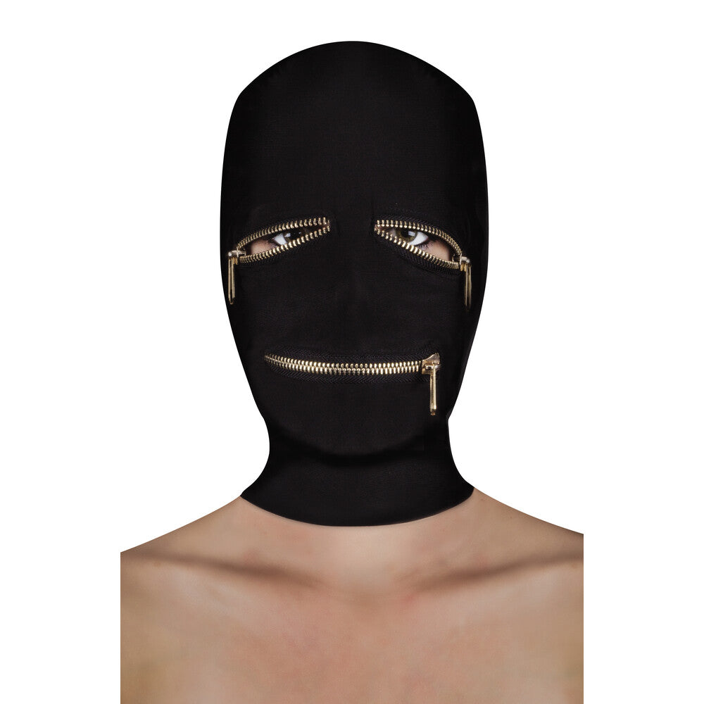 Ouch Black Extreme Zipper Mask with Eye and Mouth Zipper