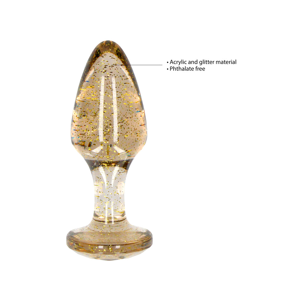 Ouch Gold Glitter Acrylic Butt Plug Set with Tapered Tip