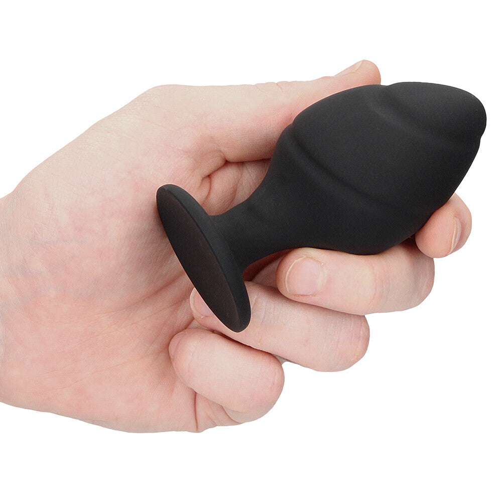 Ouch Black Silicone Swirled Butt Plug Set with Tapered Tip