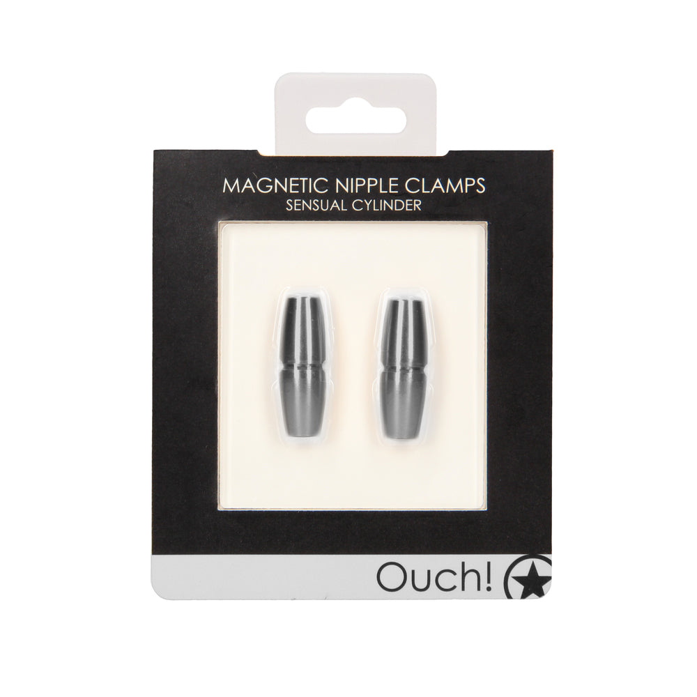 Ouch Silver Magnetic Sensual Cylinder Nipple Clamps