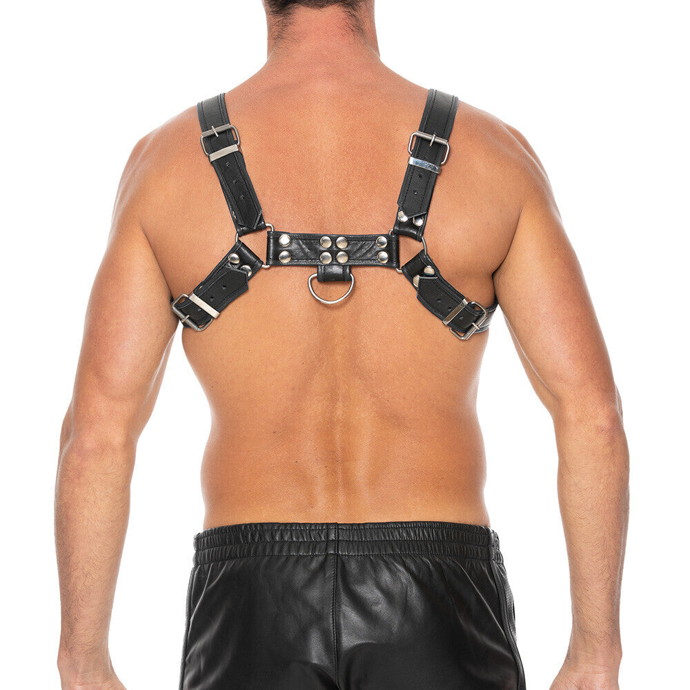 Ouch Black Chest Bulldog Harness for Large to Xlarge